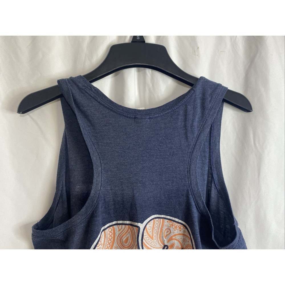 Ivory Ella Tank Top Womens Small Blue Good Paisley Elephant Lacrosse Racerback - Picture 3 of 10